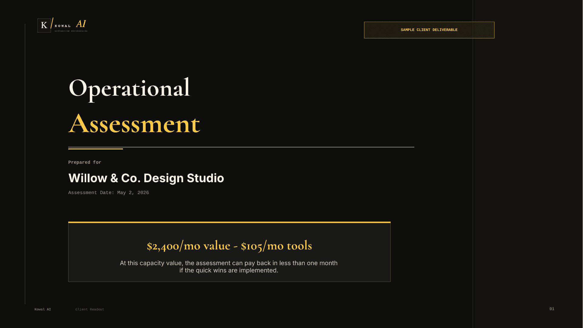Sample assessment page 01
